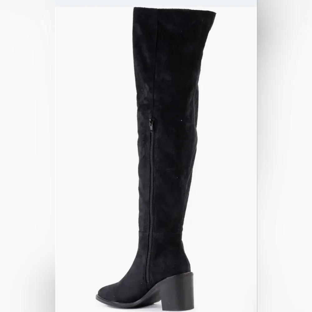 Sexy Chic Seychelles Black Microsuede OTK Boots